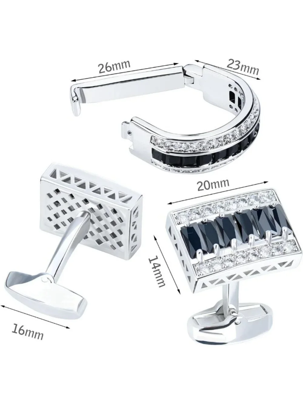 Luxurious Cubic Zirconia Cufflinks for Men - Elegant Wedding & Business